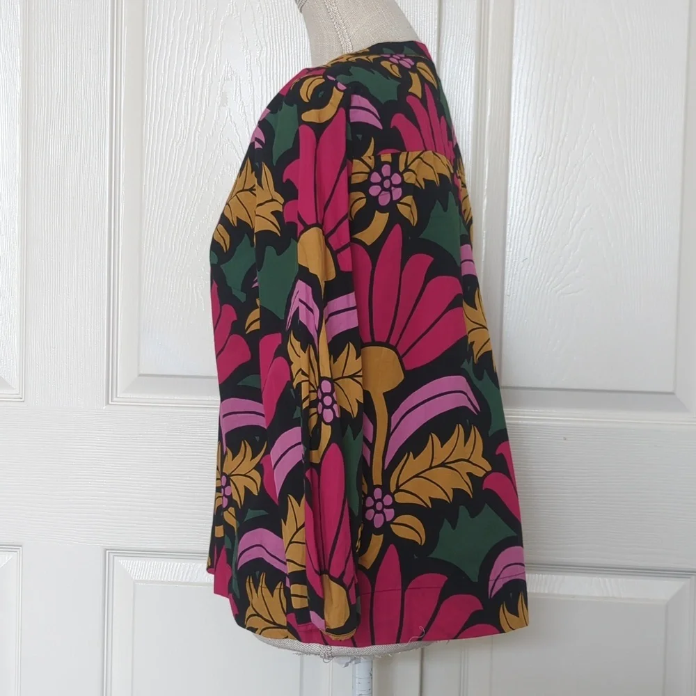 J. Crew Open V-neck Cotton Poplin Top in Ratti® Grandi Fiori - Picture 4 of 7